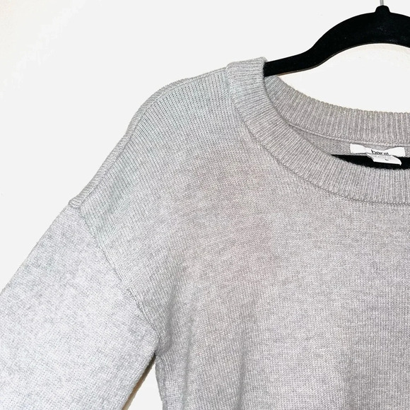 Bar III Light Gray Tie Bell Sleeve Tight Knit Sweater Large Women’s - Picture 3 of 11